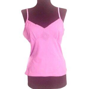 Nine & Co Size L Camisole Top Purple Lace Crocheted Adjustable Straps Women NEW